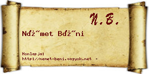 Német Béni névjegykártya
